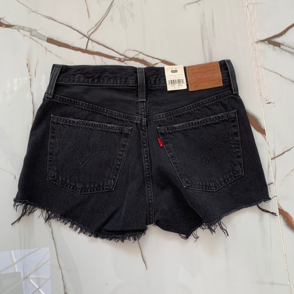 Levi's 501 Shorts Jeans Women's 26 High Rise Black Casual Pants Denim Ripped NEW - Picture 7 of 11